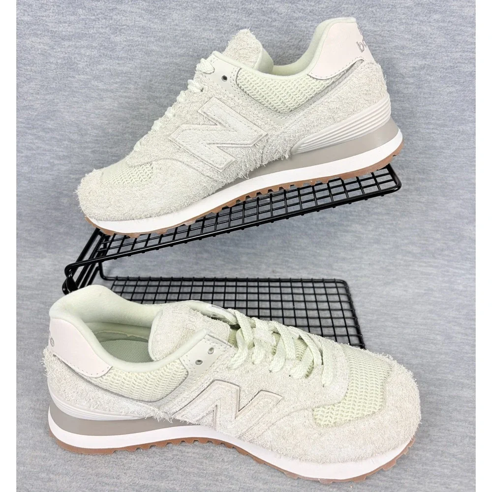 New Balance 574 Sneakers Womens 8 M Green Hairy Suede Seafoam Lifestyle‎